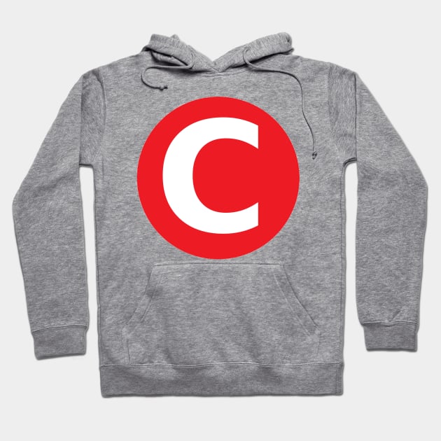 Letter C Big Red Dot Letters & Numbers Hoodie by skycloudpics